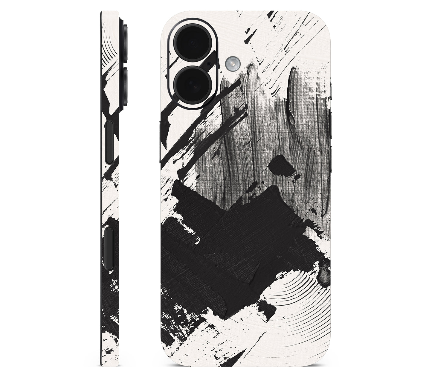 iPhone 17 skin, Black Noir, full wrap without logo cutout
