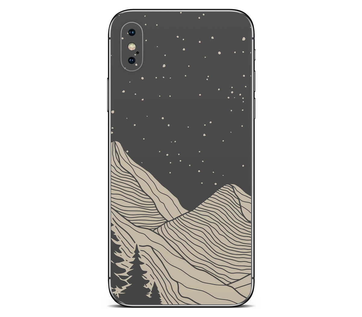 iPhone XS skin, Nightline, back skin without logo cutout