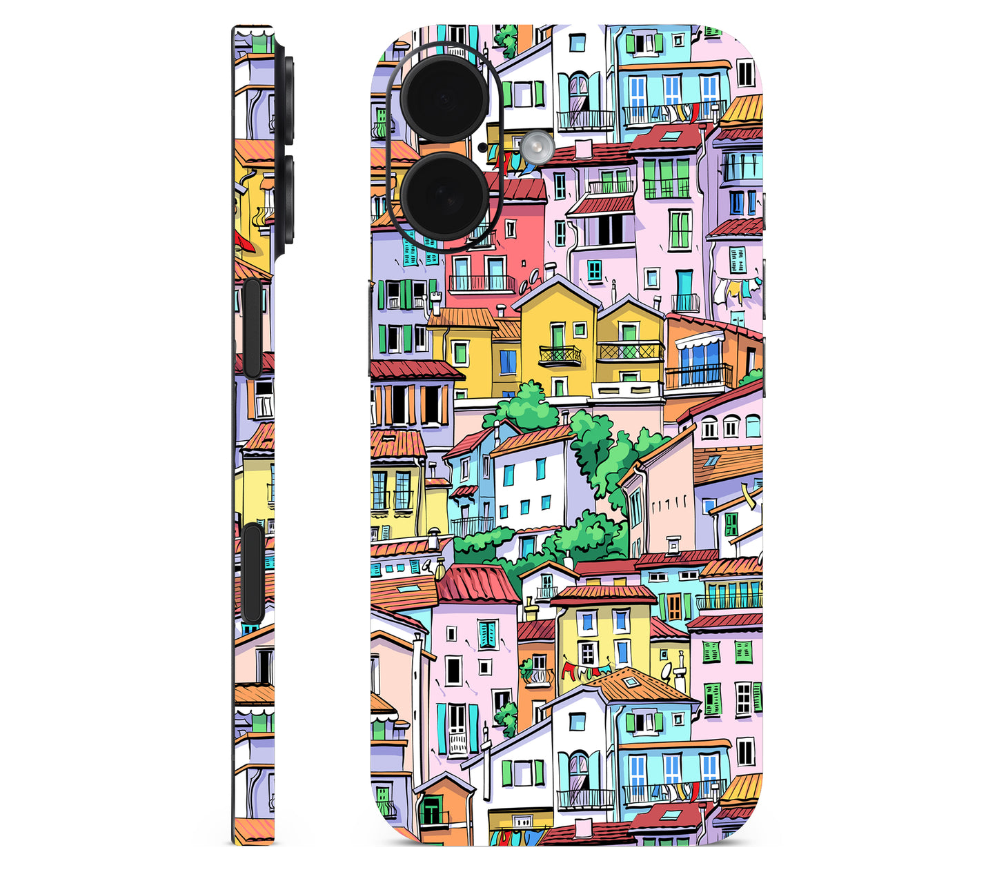 iPhone 17 skin, Menton Mosaic, full wrap without logo cutout