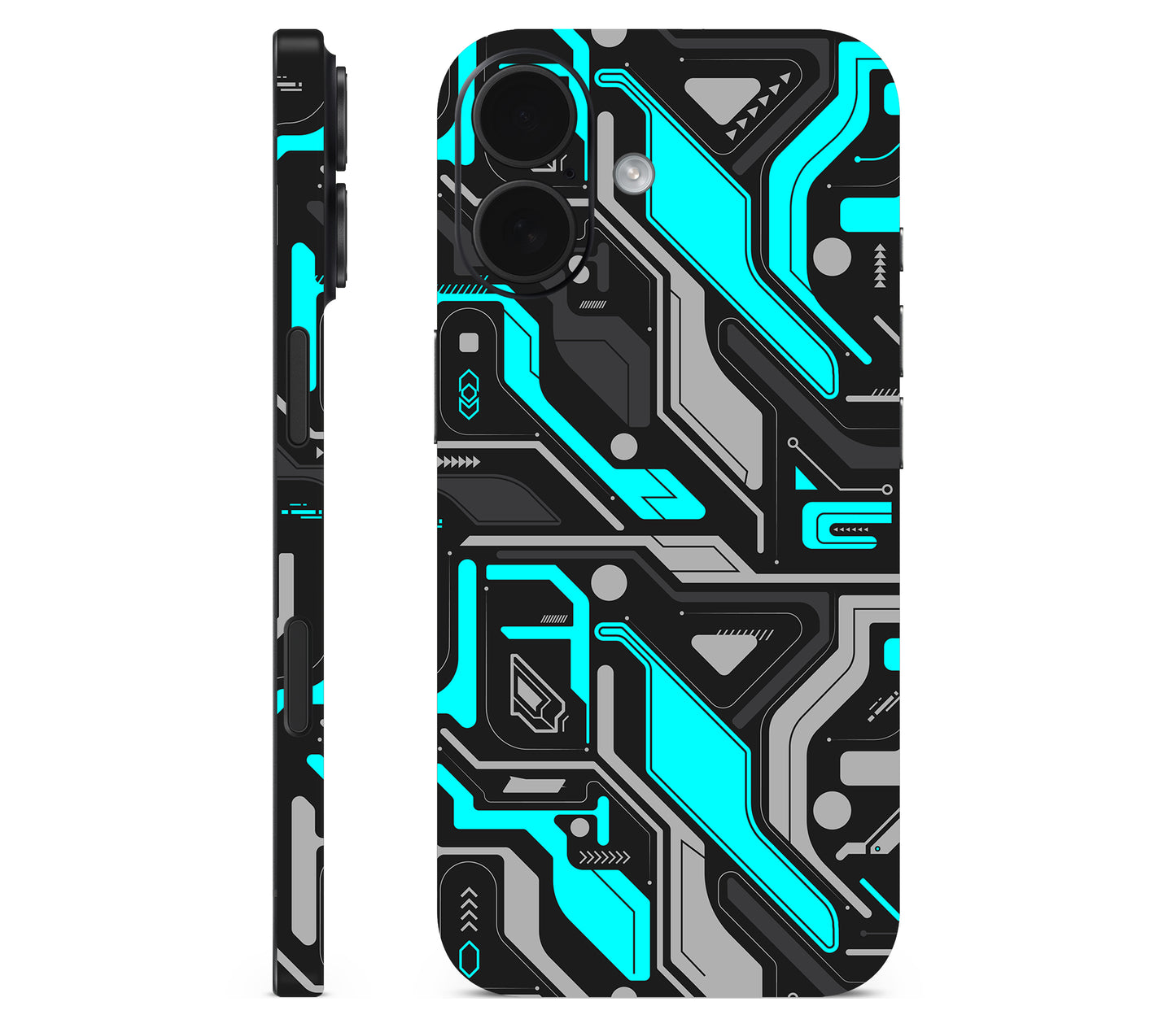 iPhone 17 skin, Code Rot (Glitch), full wrap without logo cutout