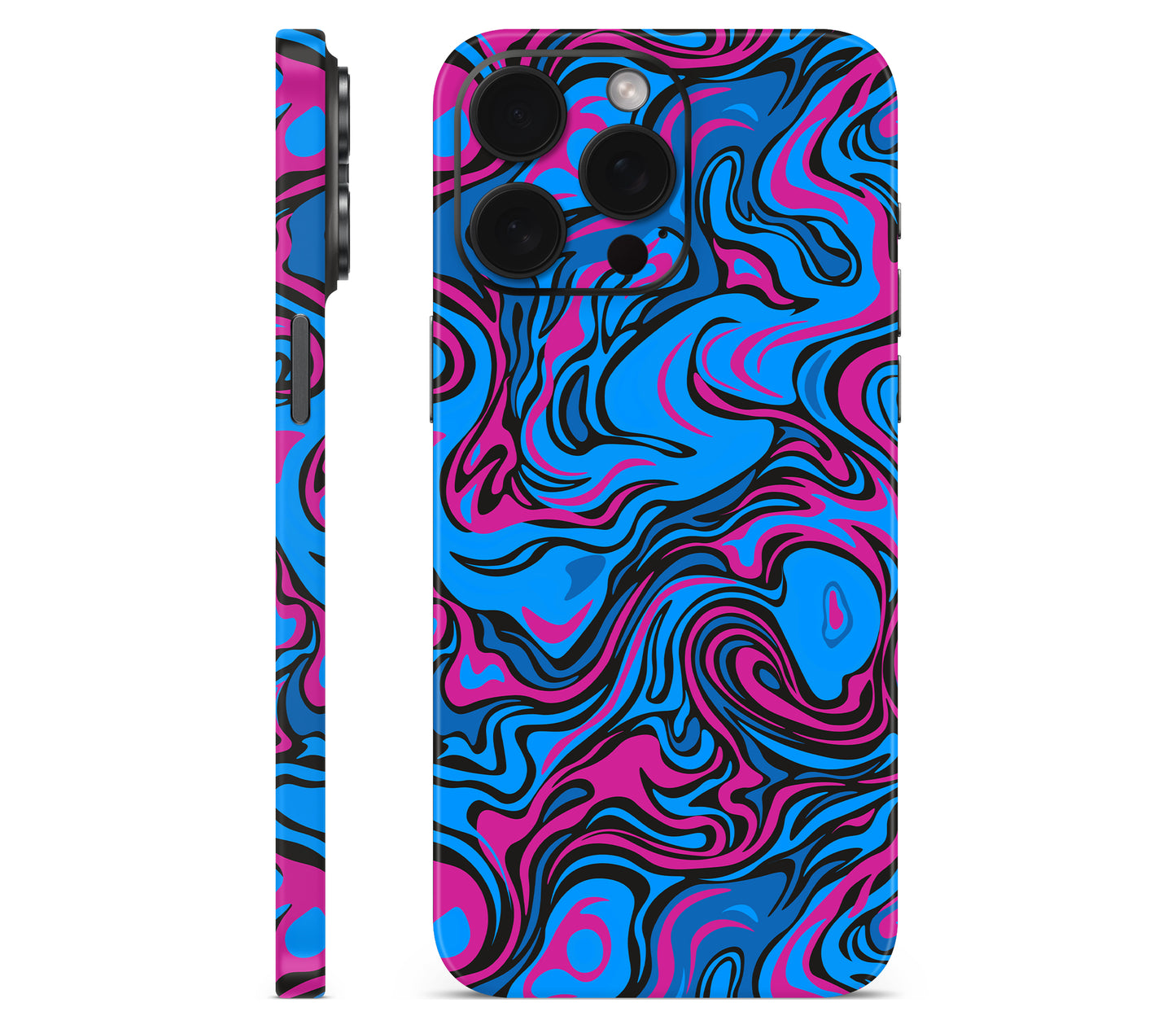 iPhone 15 Pro Max skin, Brain Drain, full wrap without logo cutout