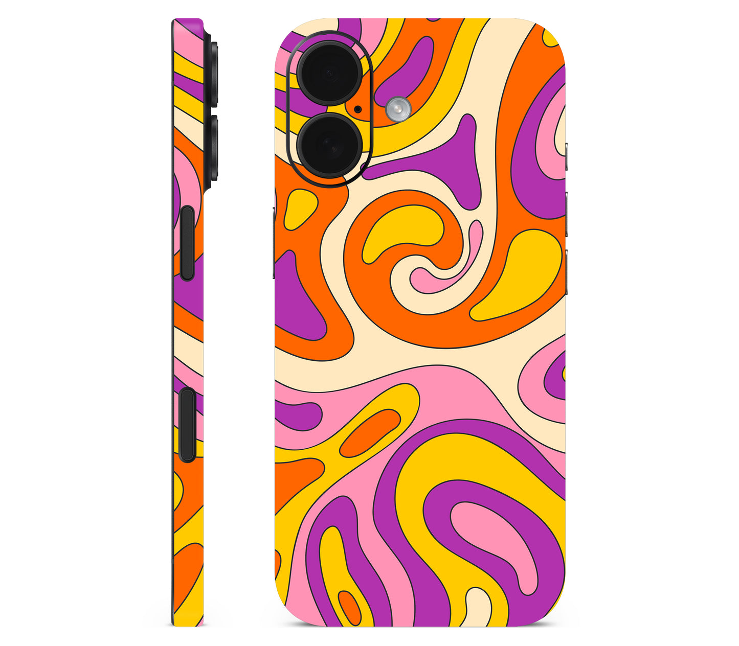 iPhone 17 skin, Psycho Vortex, full wrap without logo cutout