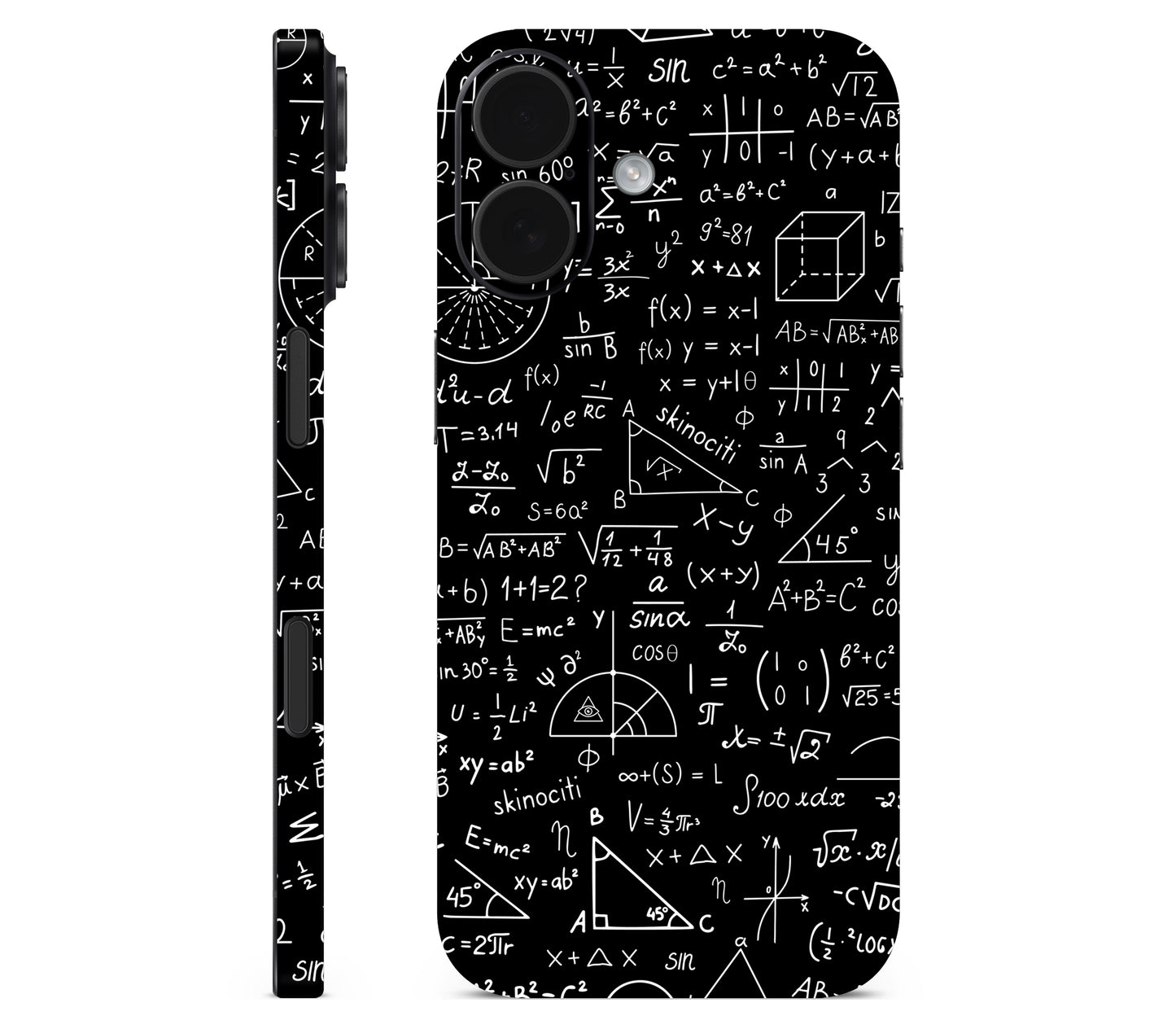 iPhone 17 skin, Math Madness, full wrap without logo cutout