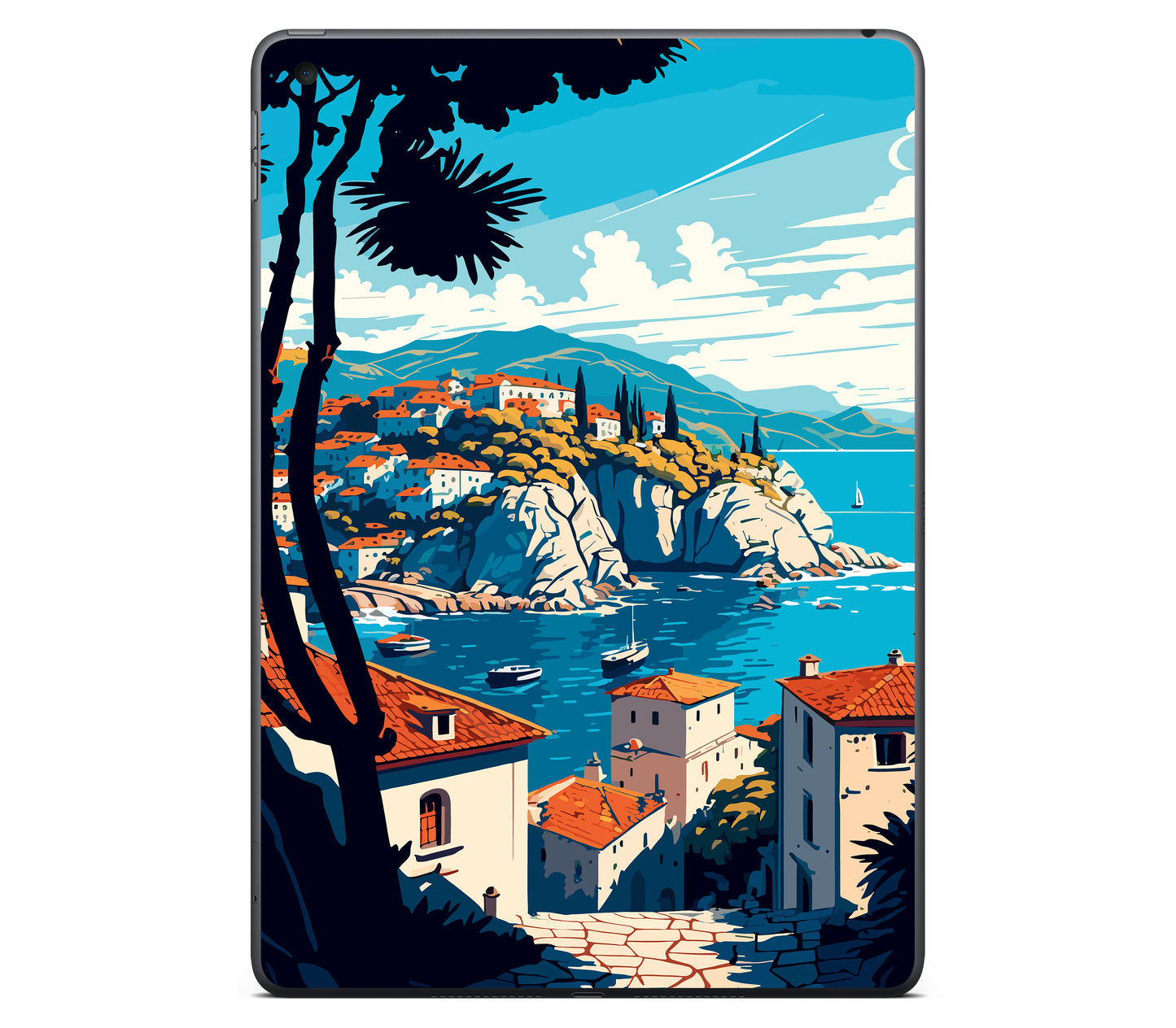 iPad 10.2" (2021, Gen 9) skin, Coastal Clouds, back skin without logo cutout