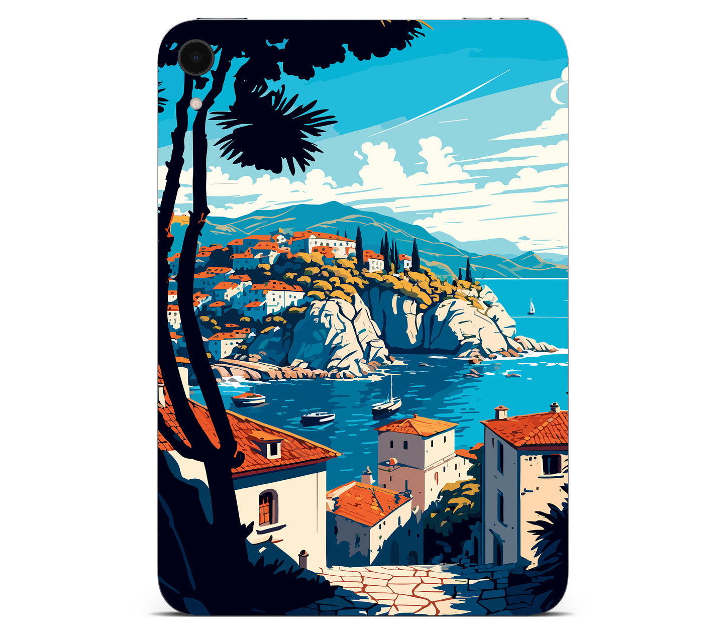 iPad Mini 7 (A17 Pro) skin, Coastal Clouds, back skin without logo cutout