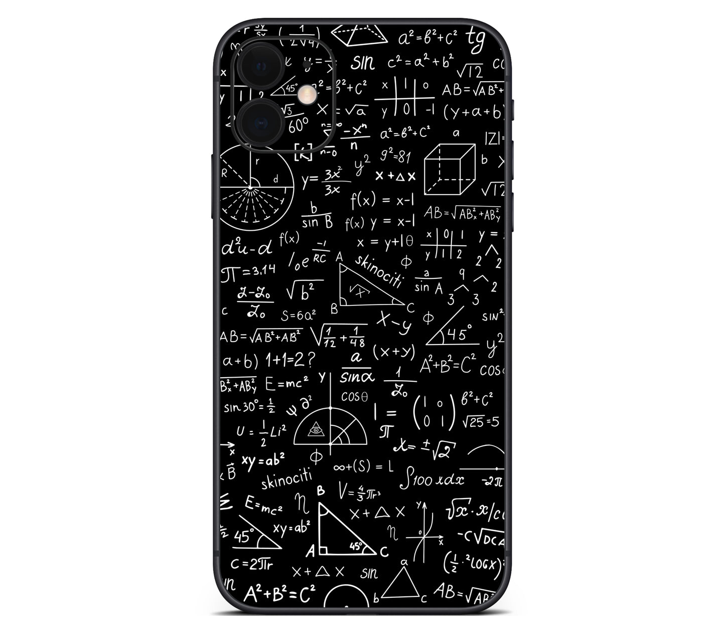 iPhone 11 skin, Math Madness, back skin without logo cutout