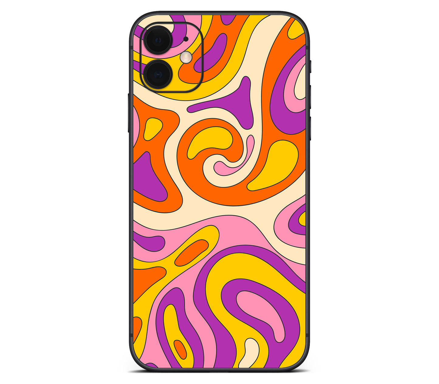 iPhone 11 skin, Psycho Vortex, back skin without logo cutout