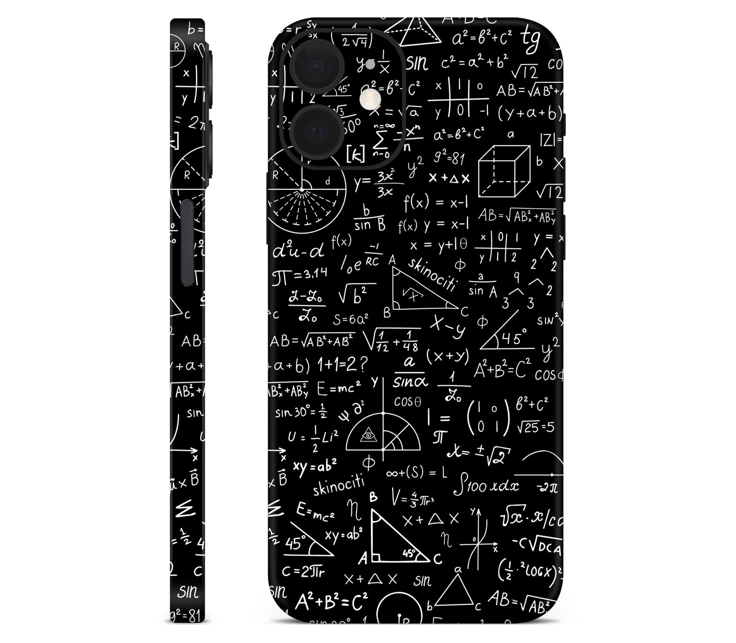 iPhone 12 Mini skin, Math Madness, full wrap without logo cutout