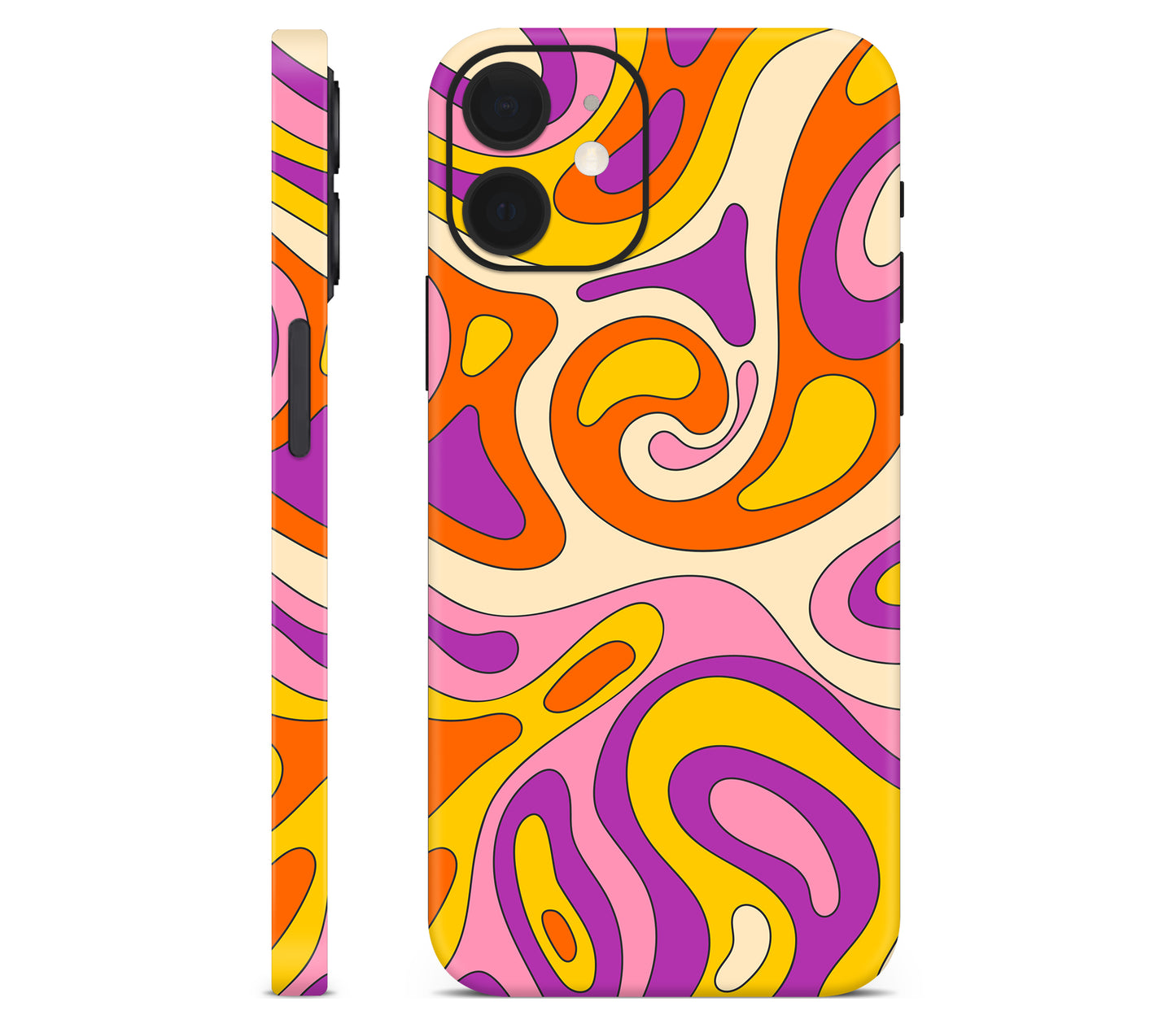 iPhone 12 Mini skin, Psycho Vortex, full wrap without logo cutout