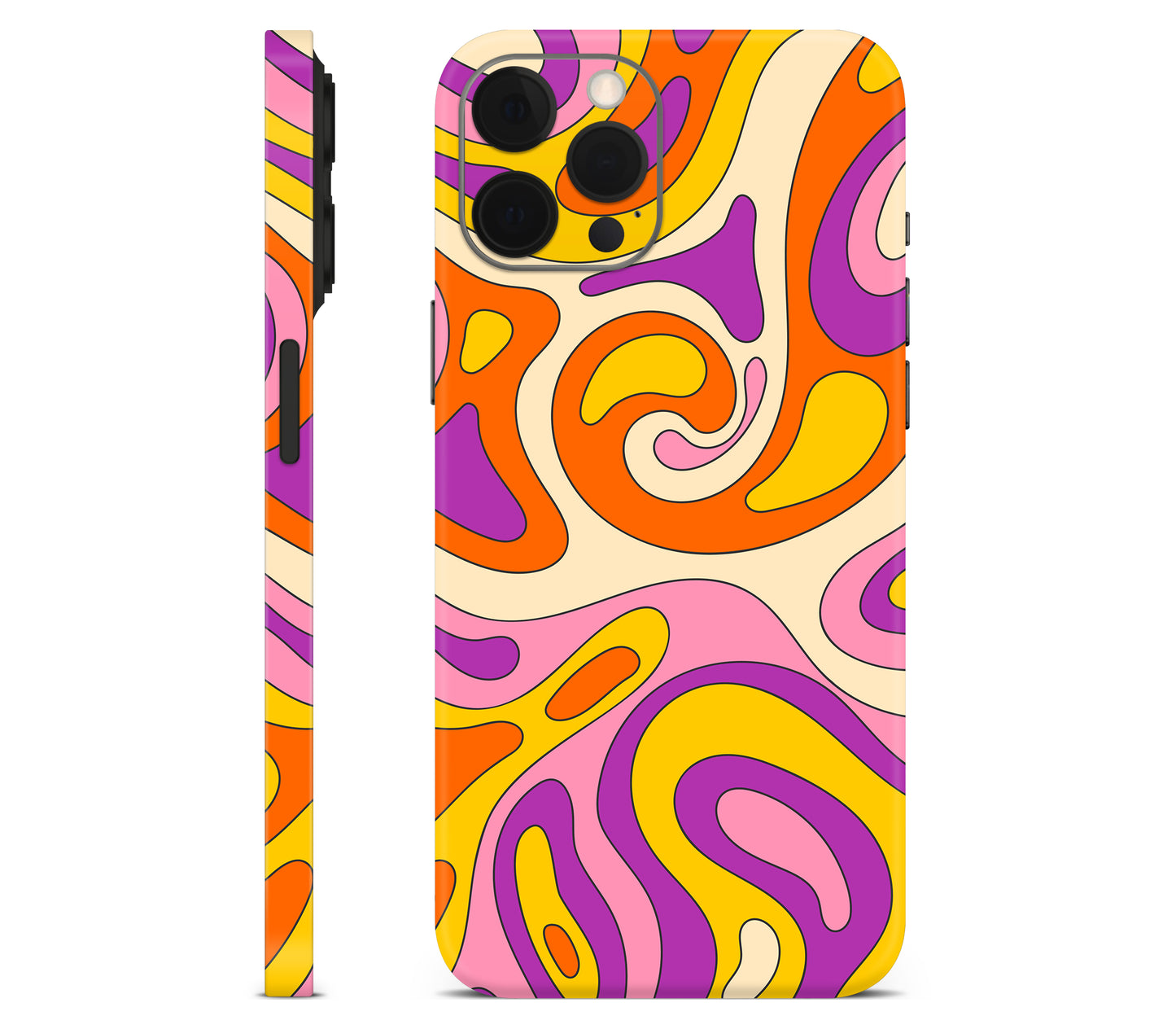 iPhone 12 Pro Max skin, Psycho Vortex, full wrap without logo cutout