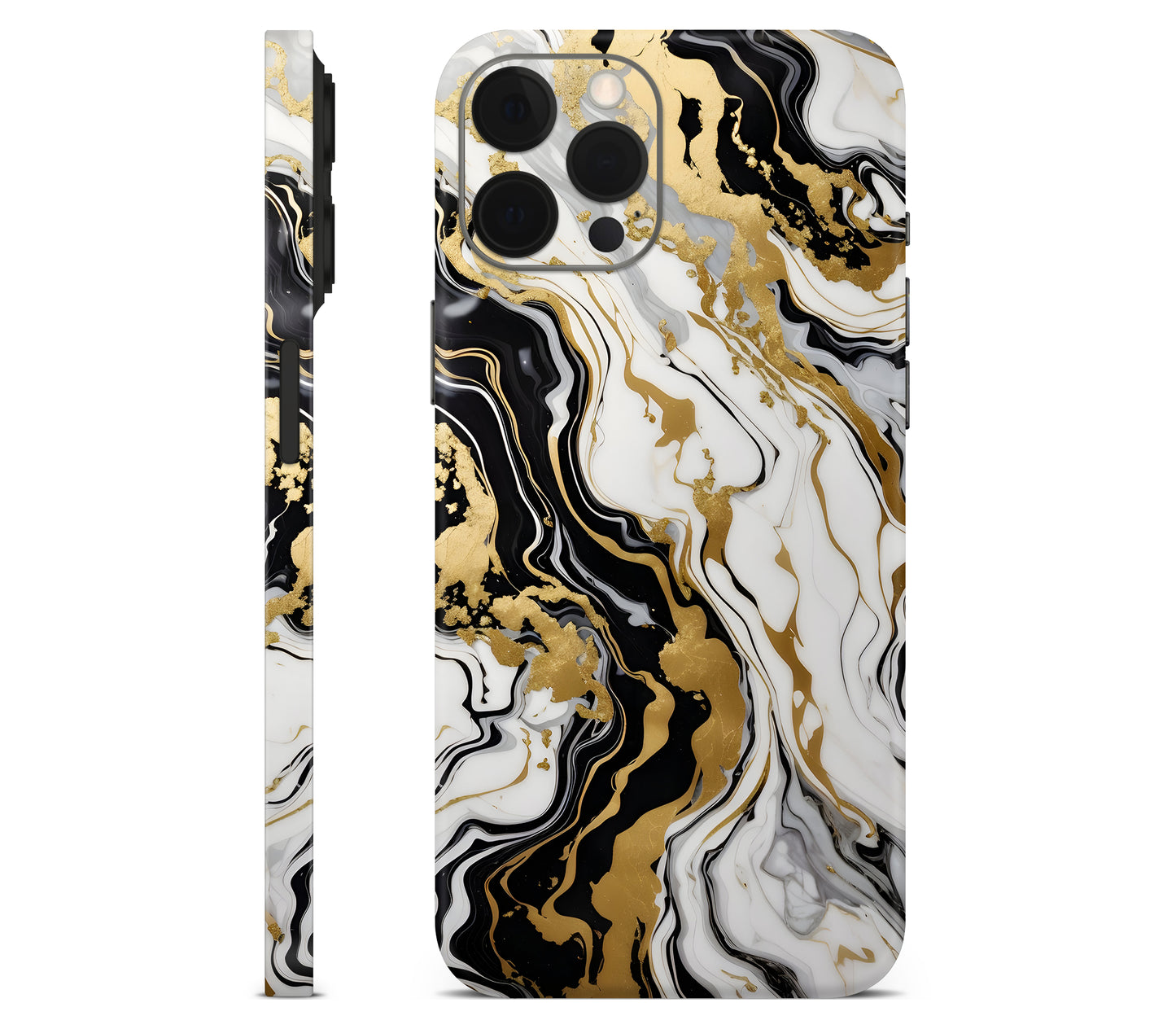 iPhone 12 Pro skin, Gold Flare, full wrap without logo cutout