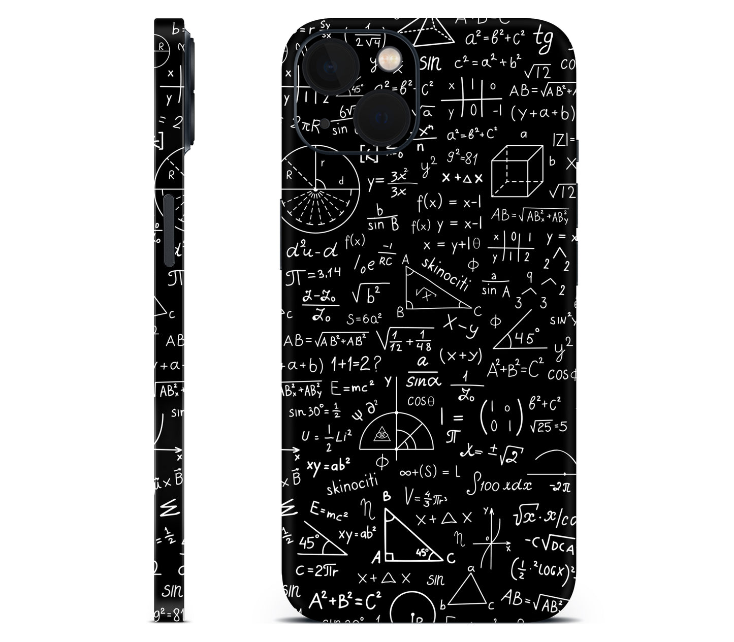 iPhone 13 Mini skin, Math Madness, full wrap without logo cutout