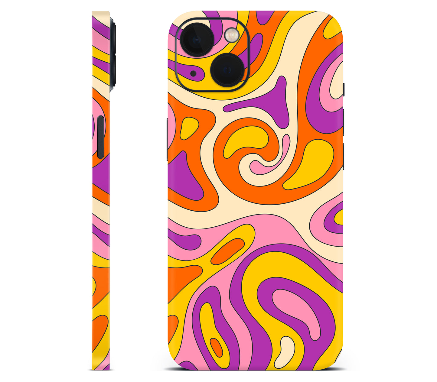 iPhone 13 Mini skin, Psycho Vortex, full wrap without logo cutout