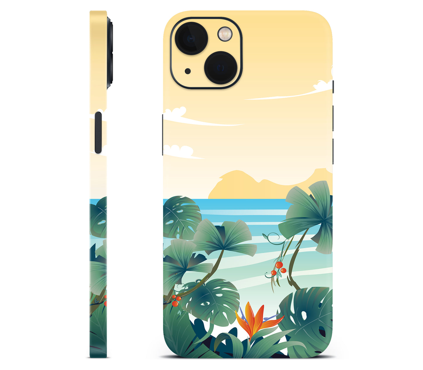 iPhone 13 Mini skin, Sizzle Bay, full wrap without logo cutout