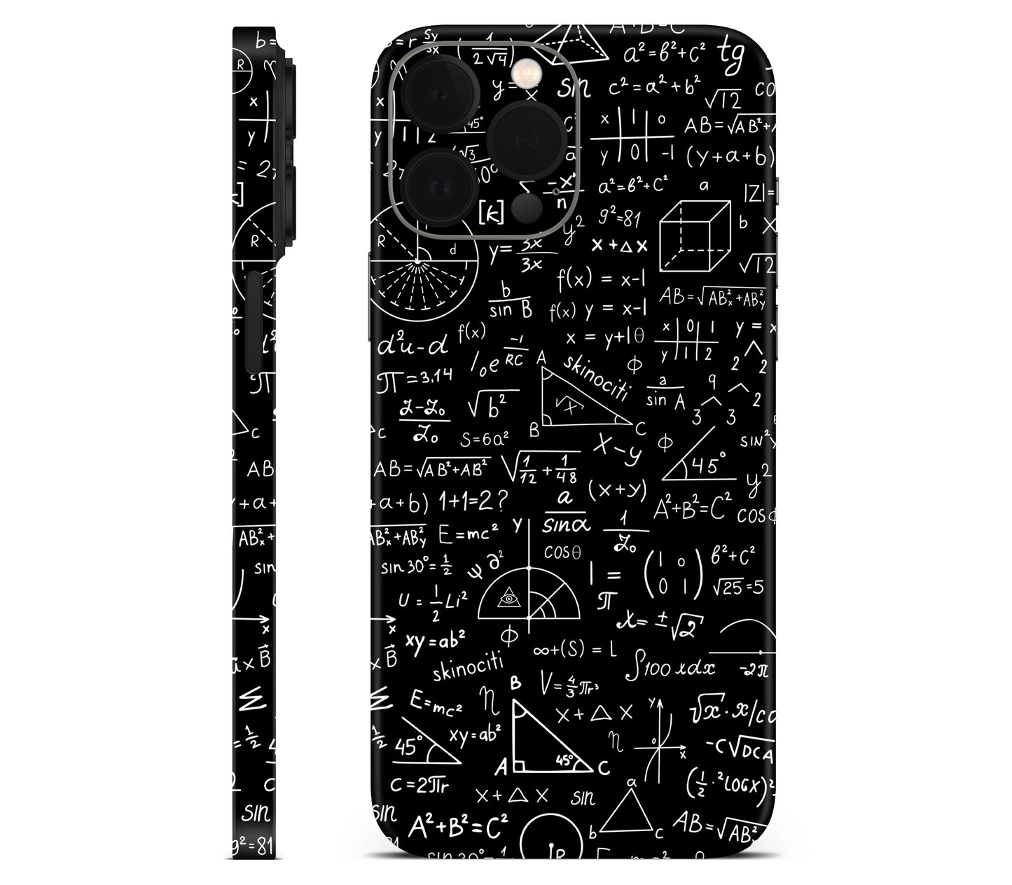 iPhone 13 Pro skin, Math Madness, full wrap without logo cutout