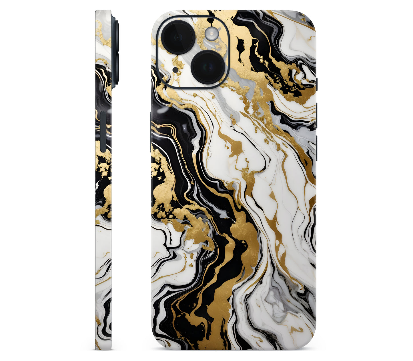 iPhone 14 Plus skin, Gold Flare, full wrap without logo cutout