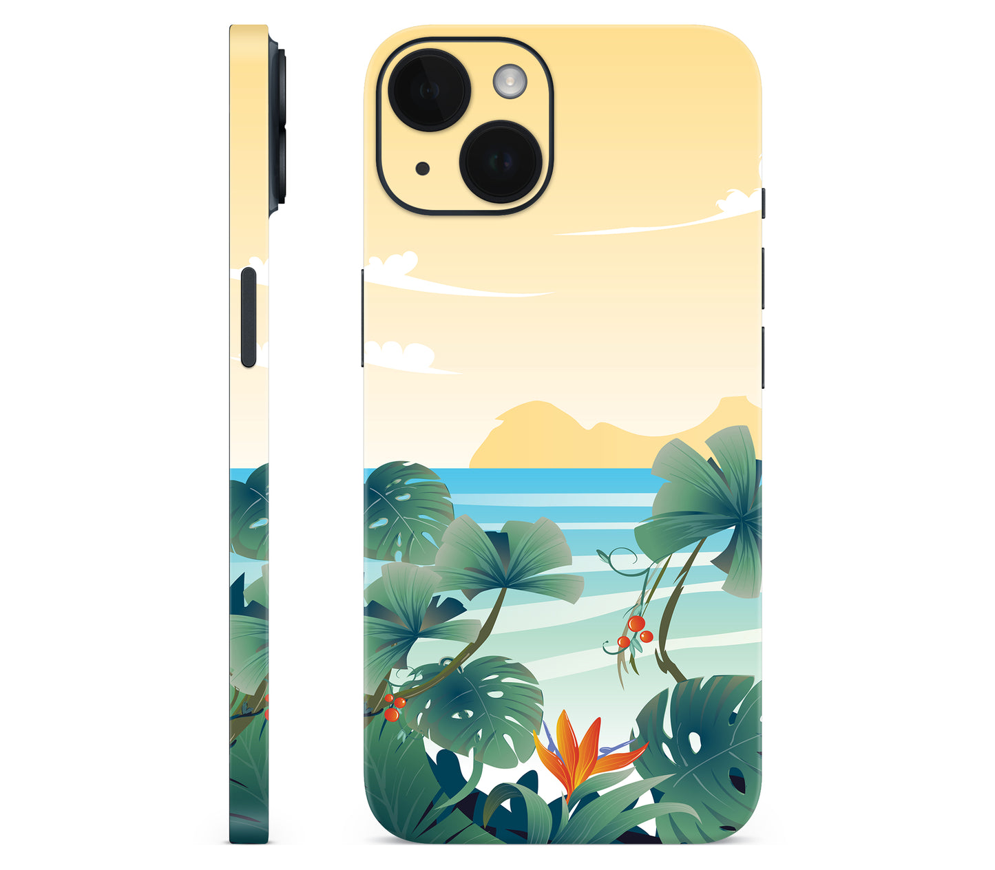 iPhone 14 Plus skin, Sizzle Bay, full wrap without logo cutout
