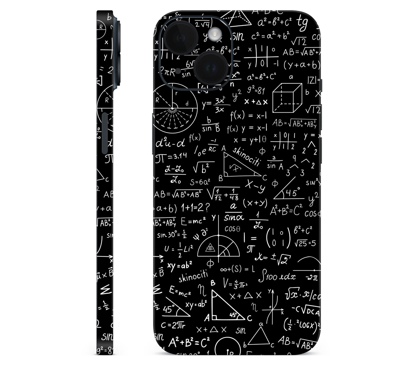 iPhone 14 skin, Math Madness, full wrap without logo cutout