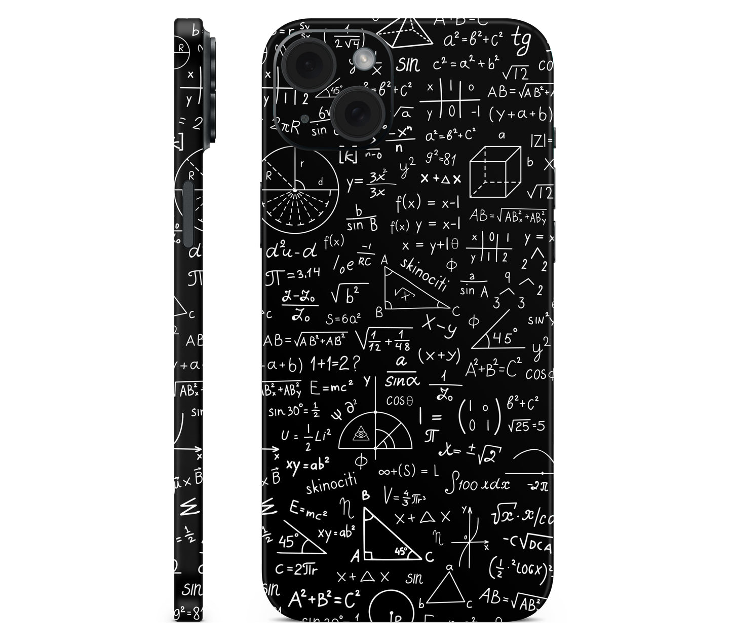 iPhone 15 skin, Math Madness, full wrap without logo cutout