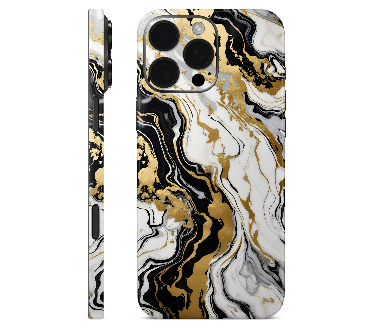 iPhone 16 Pro Max skin, Gold Flare, full wrap without logo cutout
