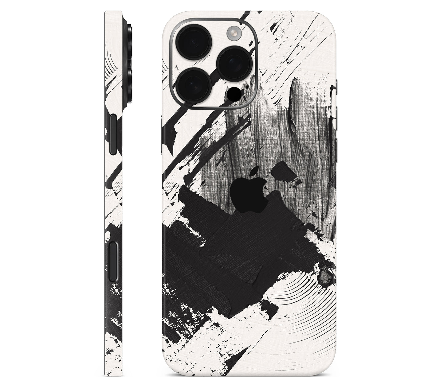 iPhone 16 Pro skin, Black Noir, full wrap without logo cutout
