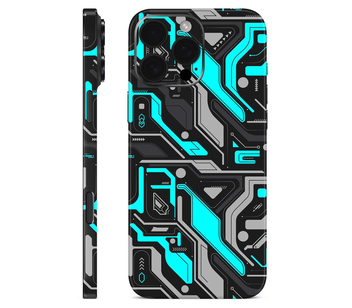 iPhone 16 Pro skin, Code Rot (Glitch), full wrap without logo cutout