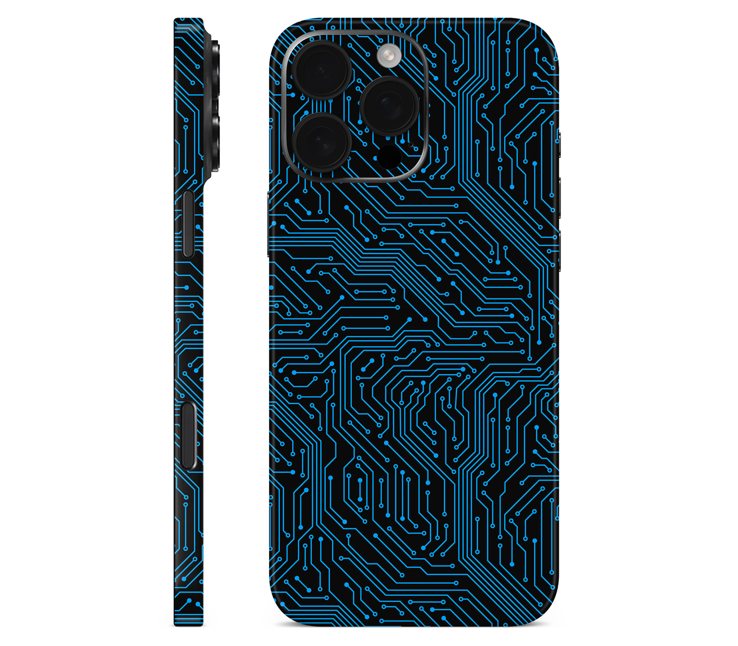 iPhone 16 Pro skin, Eternal Blue, full wrap without logo cutout