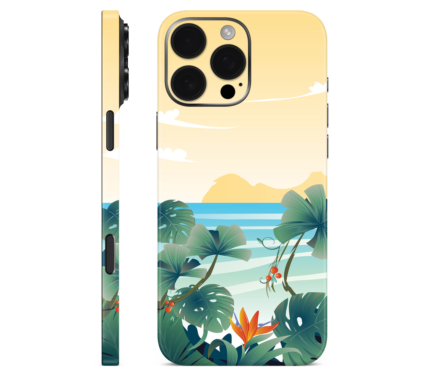 iPhone 16 Pro skin, Sizzle Bay, full wrap without logo cutout