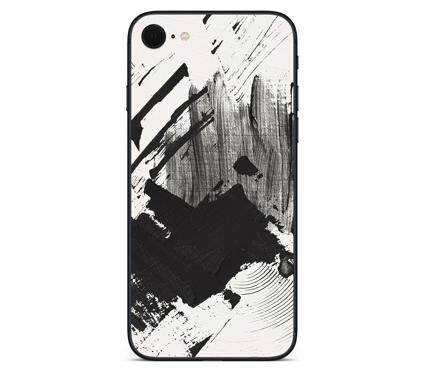 iPhone SE 2020 Gen2 skin, Black Noir, back skin without logo cutout