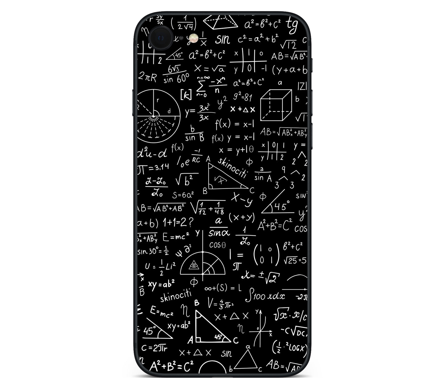 iPhone SE 2020 Gen2 skin, Math Madness, back skin without logo cutout