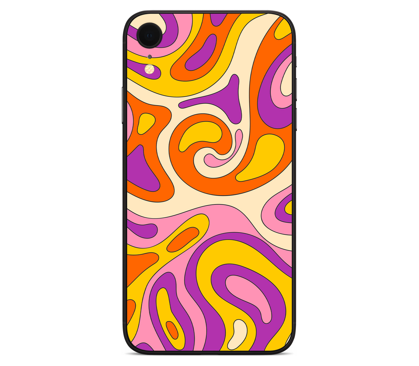 iPhone XR skin, Psycho Vortex, back skin without logo cutout