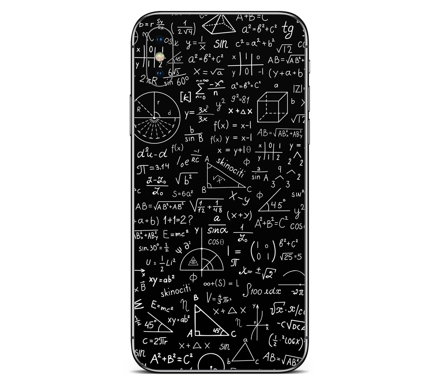 iPhone XS Max skin, Math Madness, back skin without logo cutout