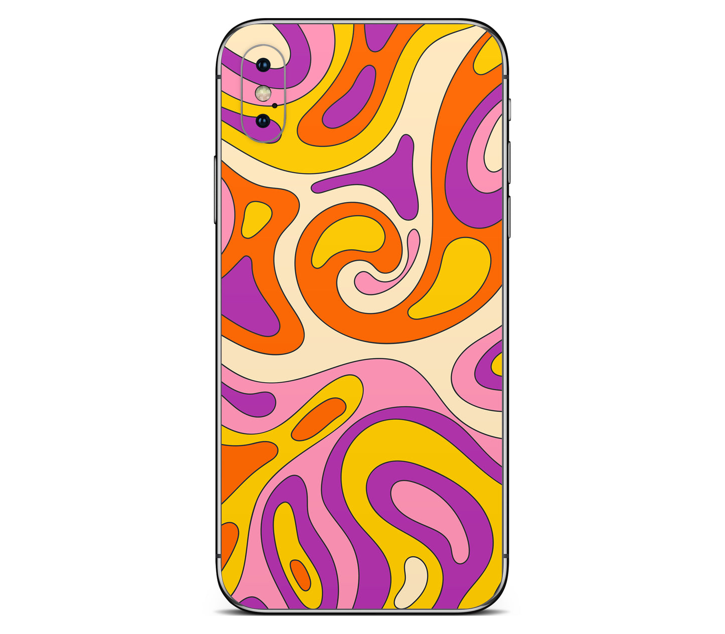 iPhone XS skin, Psycho Vortex, back skin without logo cutout