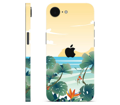 iPhone 17e skin, Sizzle Bay, full wrap with logo cutout