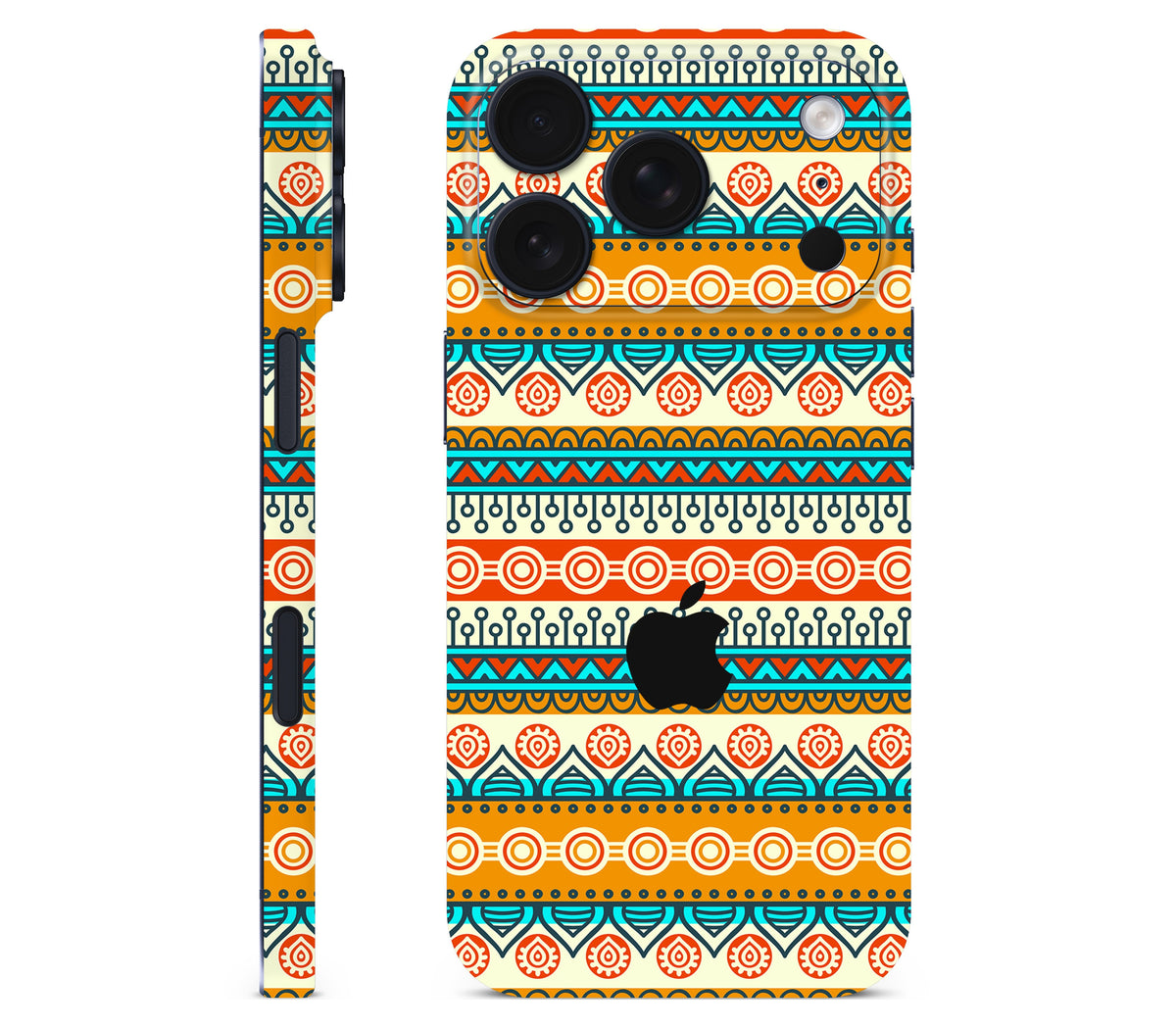 iPhone 18 Pro Max skin, Rangoli, full wrap with logo cutout