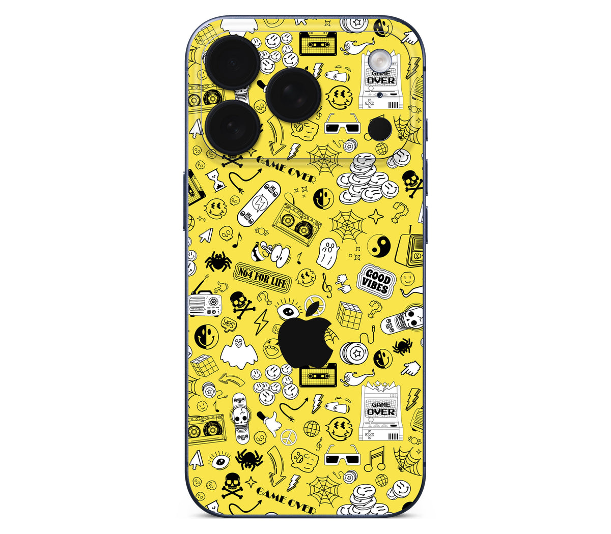 iPhone 18 Pro skin, 90’s Nostalgia, back skin with logo cutout