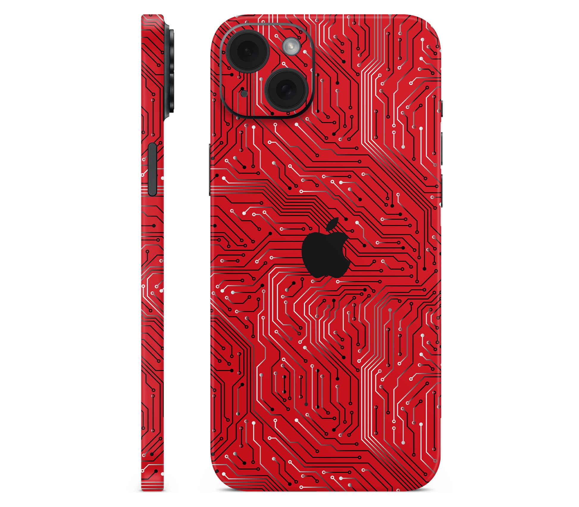 iPhone 15 Plus skin, REDLINE, full wrap with logo cutout