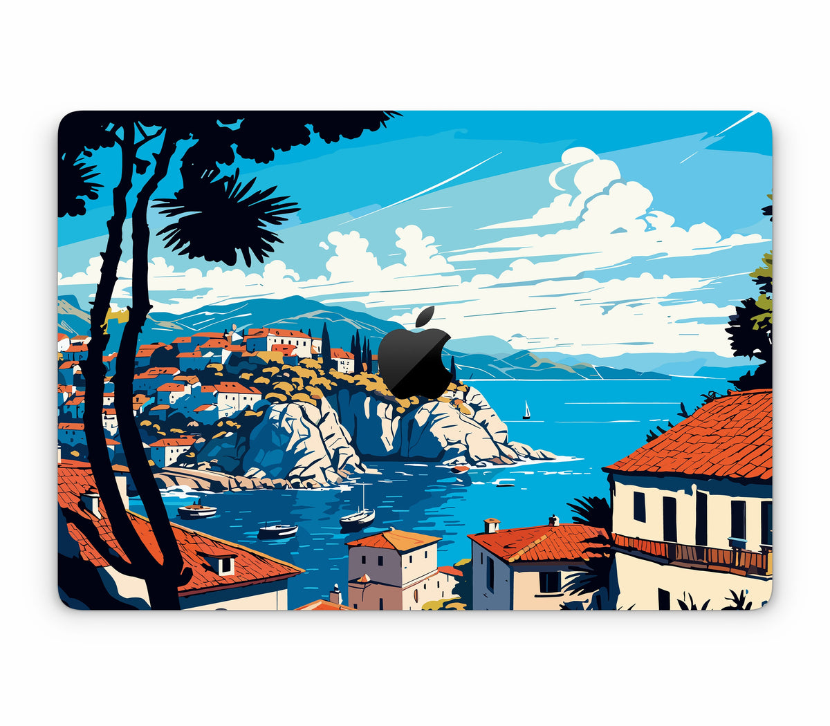 MacBook Pro 15" (2017, Touch Bar) skin, Coastal Clouds, top skin with logo cutout