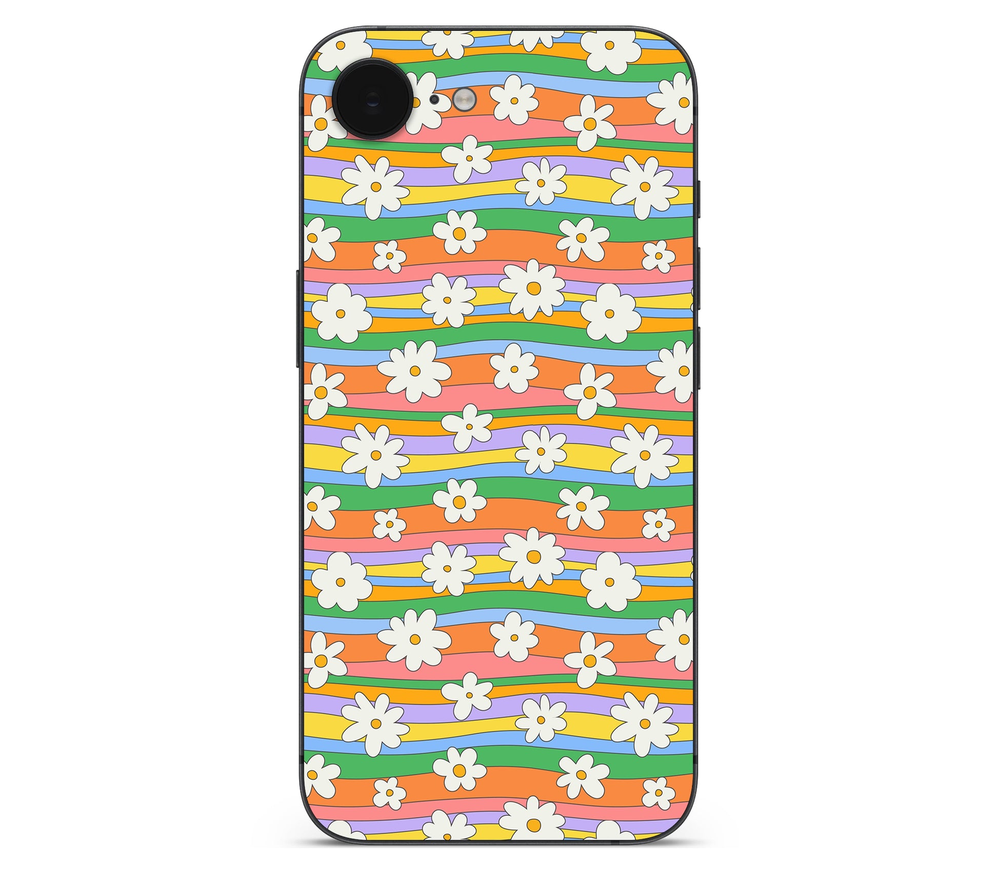iPhone 17e skin, Daisy Drift, back skin without logo cutout