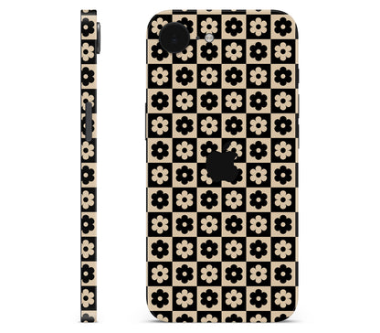 iPhone 17e skin, Floral Grid, full wrap with logo cutout