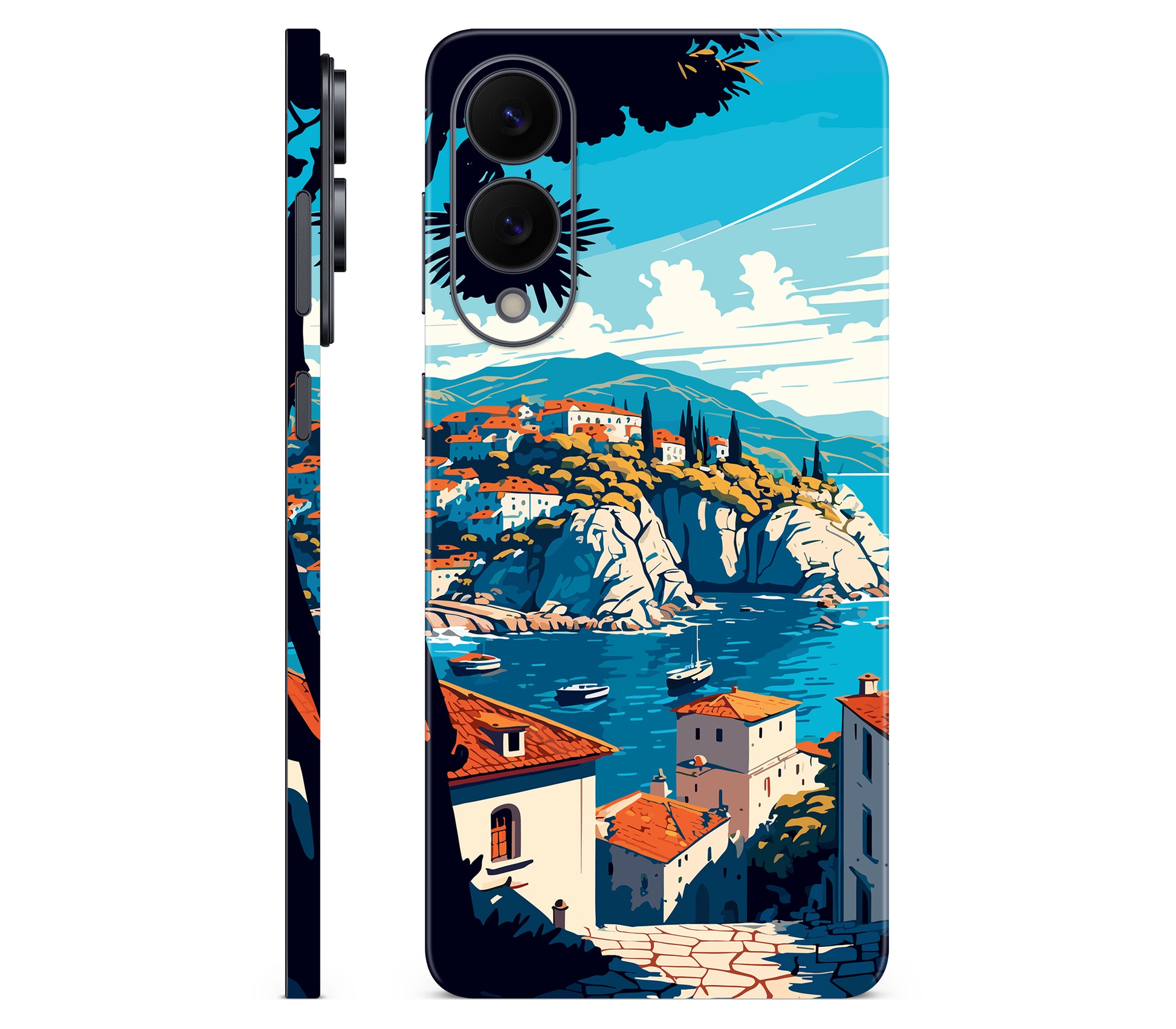 Galaxy S25 Edge skin, Coastal Clouds, full wrap skin