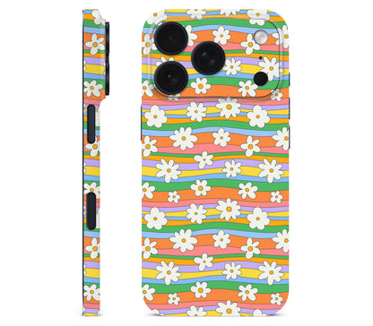 iPhone 18 Pro Max skin, Daisy Drift, full wrap without logo cutout