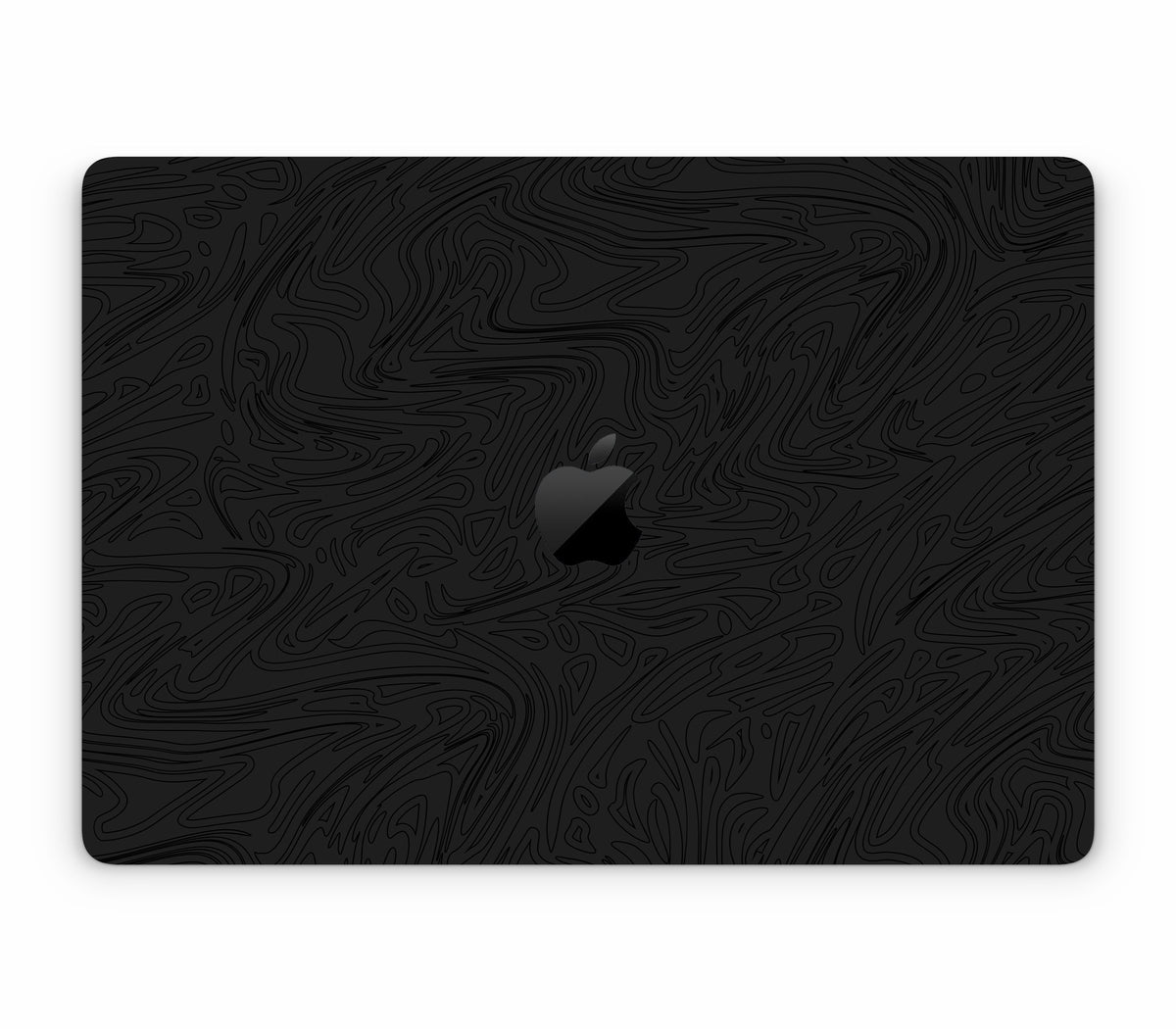 MacBook Air 15" (2025, M4) skin, Black Ice, top skin with logo cutout