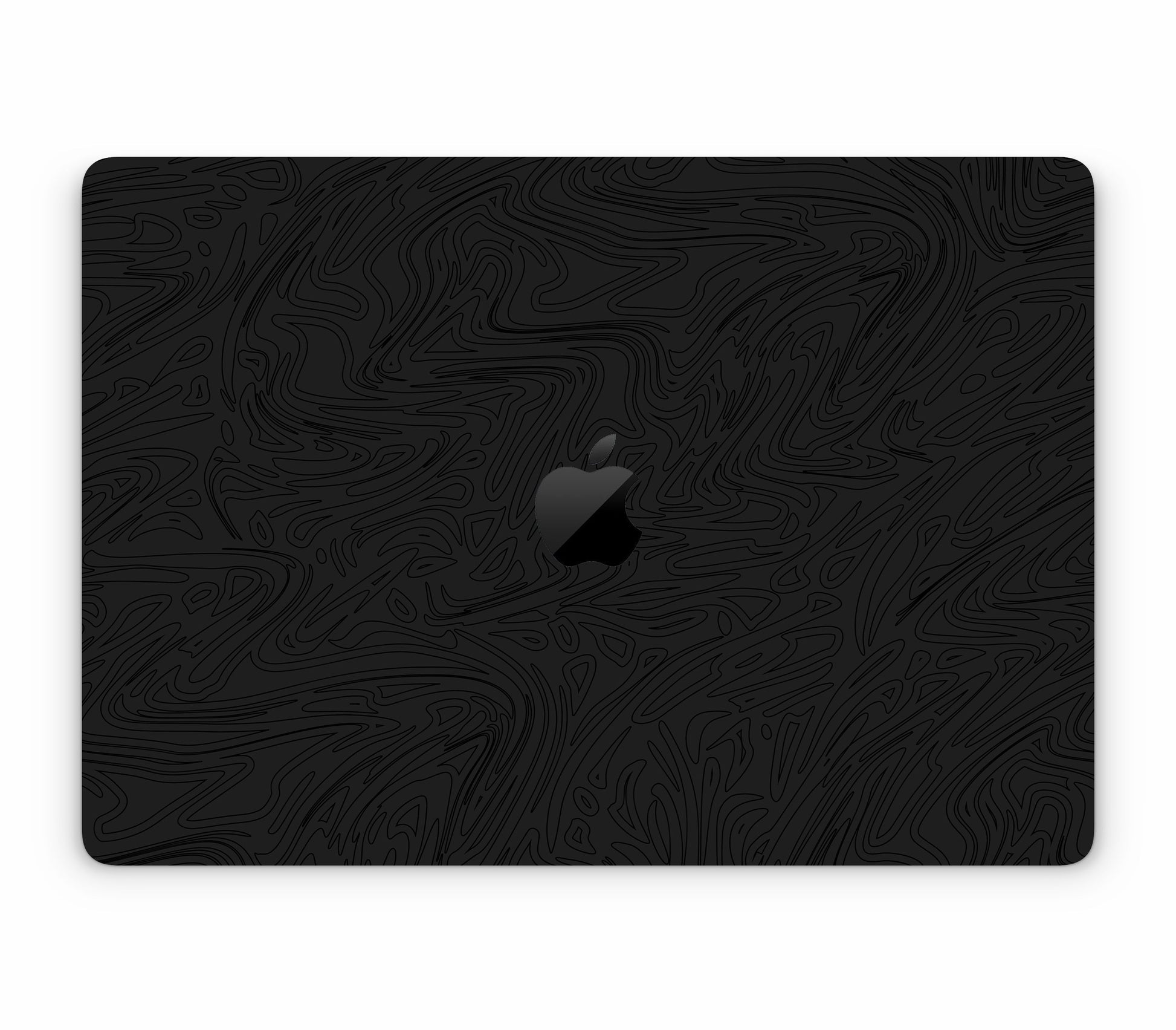MacBook Air 15" (2025, M4) skin, Black Ice, top skin with logo cutout