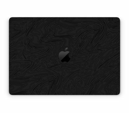 MacBook Air 15" (2025, M4) skin, Black Ice, top skin with logo cutout