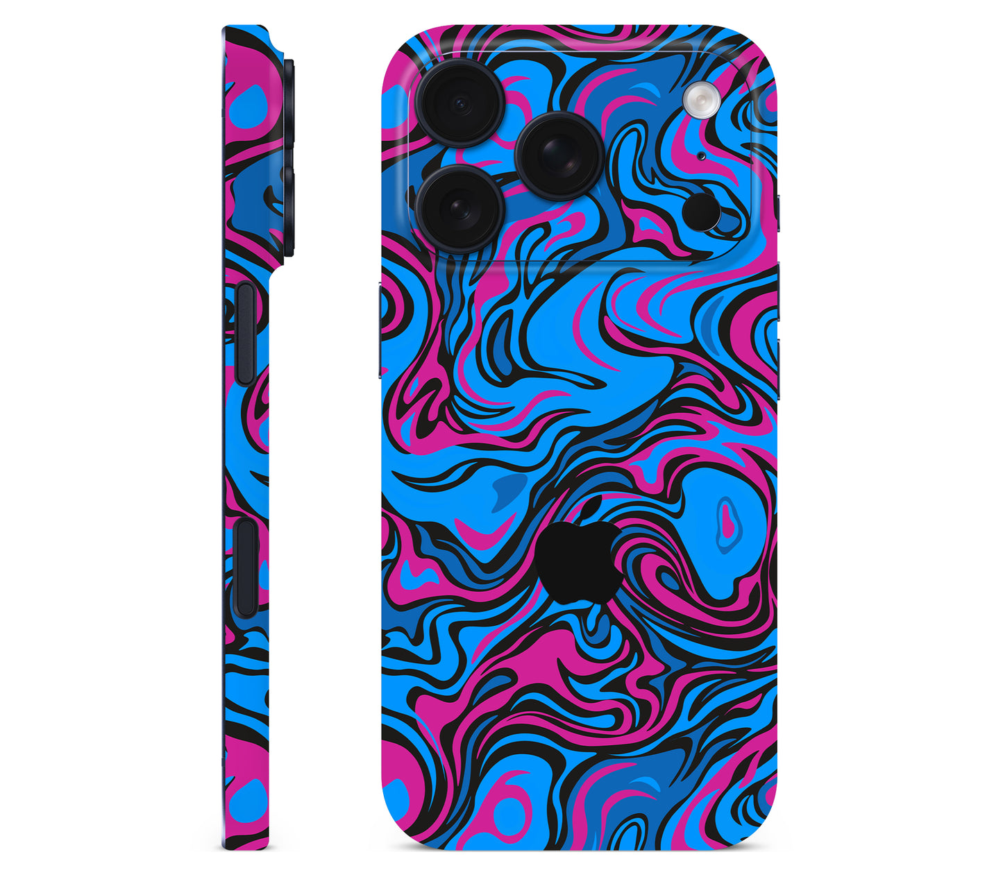 iPhone 17 Pro Max skin, Brain Drain, full wrap with logo cutout