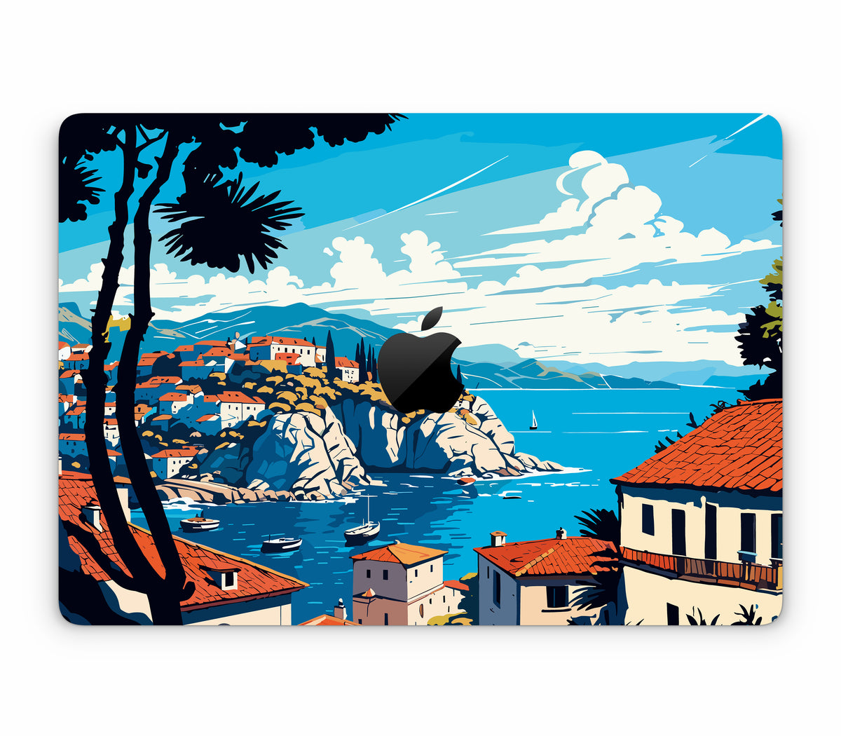 MacBook Pro 13" (2016-2019) skin, Coastal Clouds, top skin with logo cutout