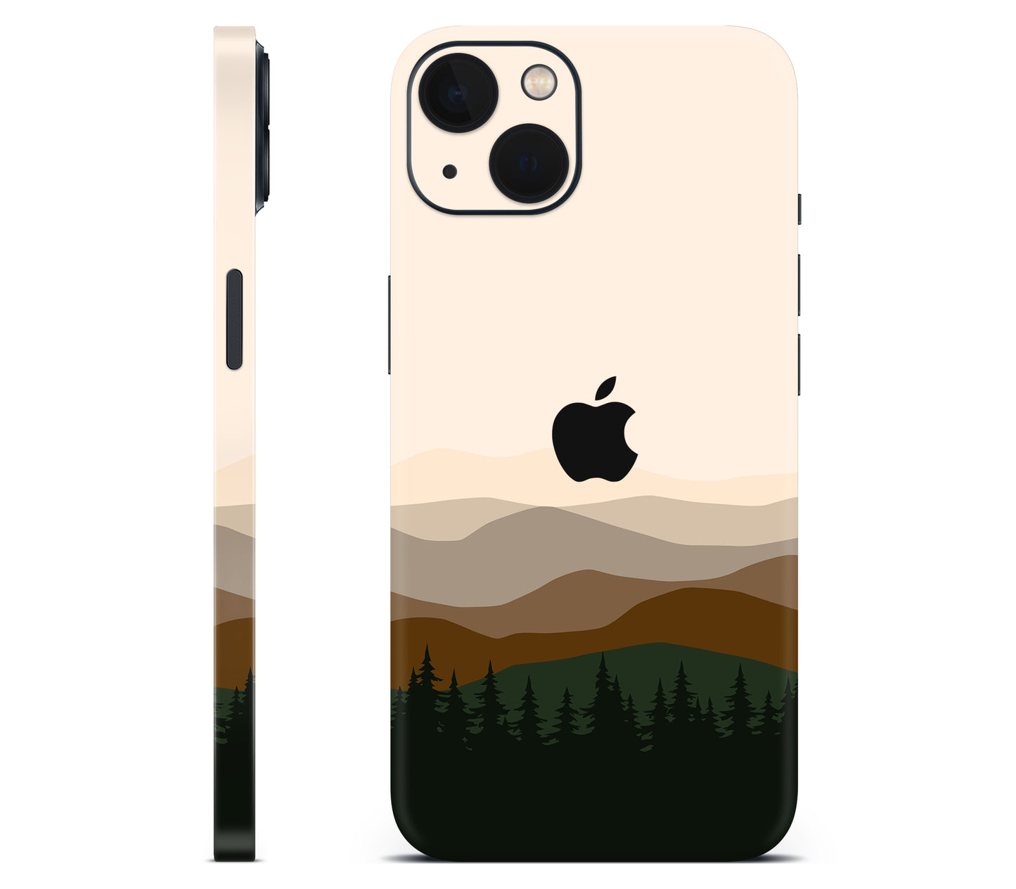 iPhone 13 skin, Sierra Dusk, full wrap with logo cutout