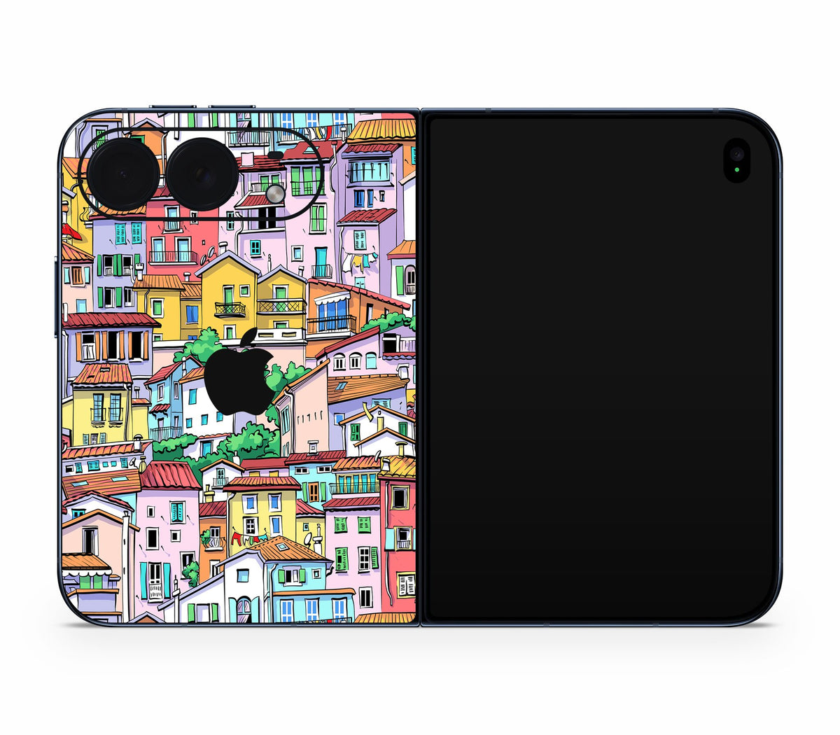 iPhone Duo skin, Menton Mosaic, back skin with logo cutout