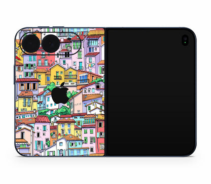 iPhone Duo skin, Menton Mosaic, back skin with logo cutout